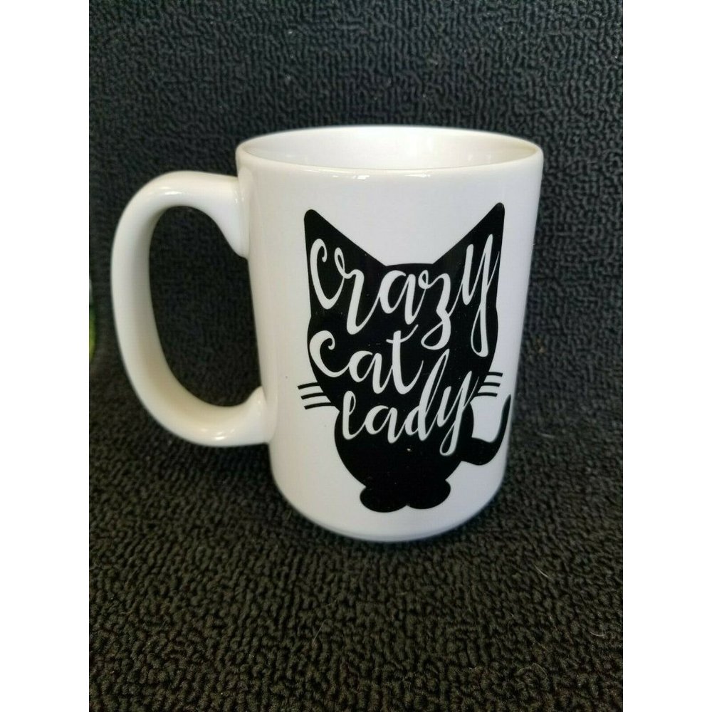Crazy Cat Lady Ceramic Graphic Coffee Mug Black